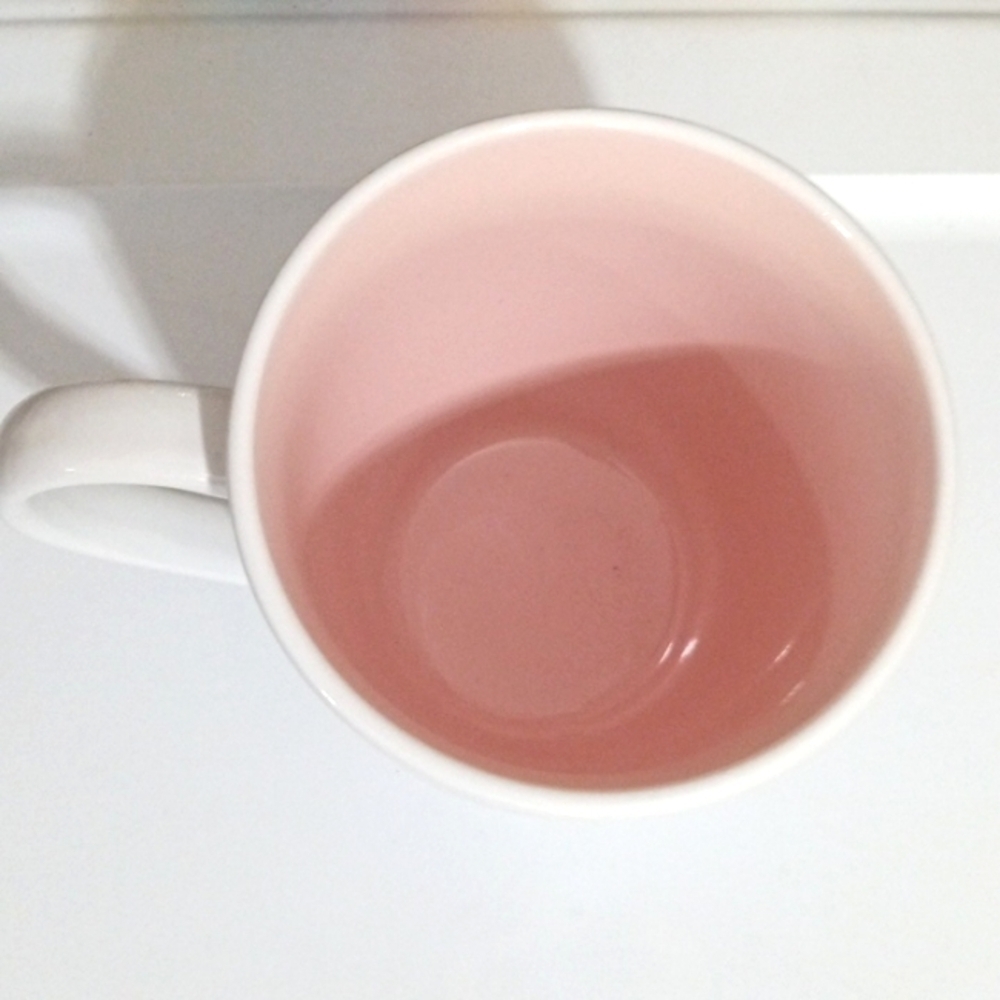WEDDING RING "I DO" COFFEE MUG - White and Pink - 20oz. CUP - Picture 2 of 7